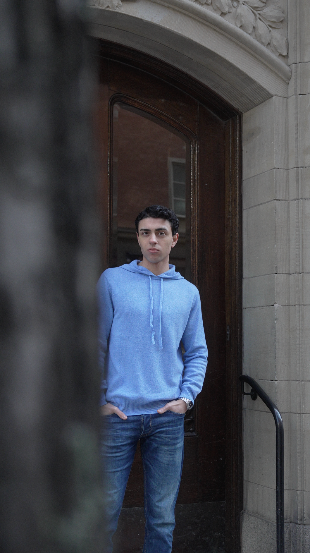 Blue Cashmere Hoodie